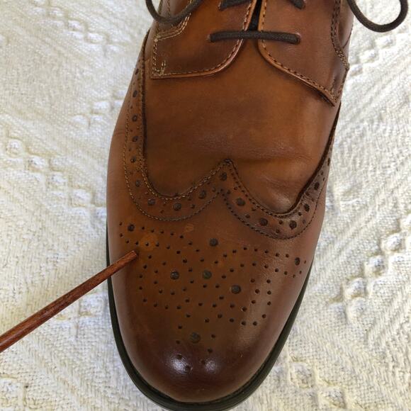 Florsheim Comfortech Ortholite Wingtip Single Shoe 10D Brown Leather Right - Picture 10 of 11